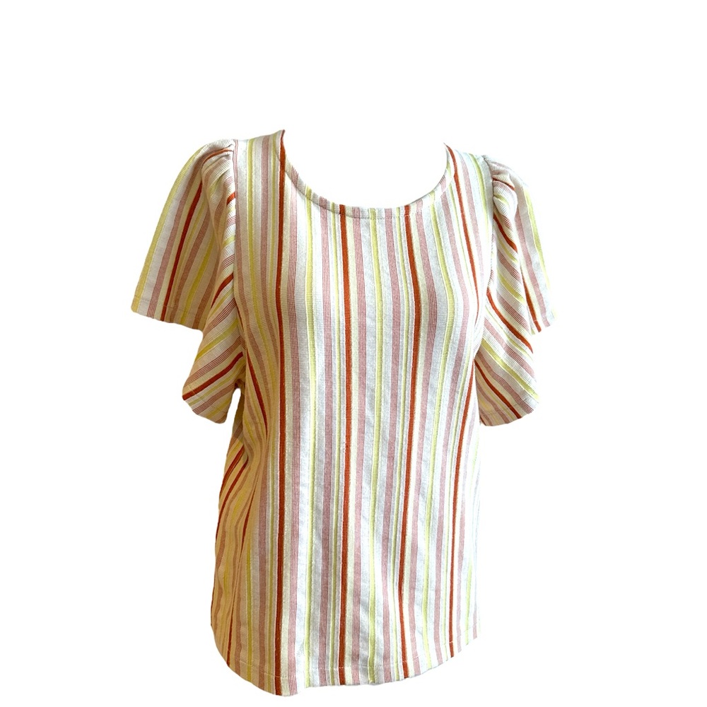 Madewell, Textured Flutter Sleeve Top, Size Small - image 4